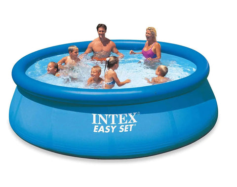 Family enjoying Easy Set 12 Foot Round Pool 30 Inch Deep For Small Yards Family Friendly Inflatable Backyard Pool With Filter Pump