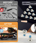Smart Glasses Repair Kit With Ten Precision Screws And Dedicated Screwdriver showcasing screws and eyewear frames before and after repair.