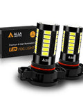 PSX24W 2504 LED Fog Light Bulbs Set Of 2, 6000K Xenon White, 2800 Lumens Total, Auto 12V Fog Lamps Replacement, 5730 33-SMD LED Chips