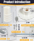Universal Grab Bar Mounting Kit For Fiberglass Showers With Adjustable Spacers Compatible With Major Brands Easy No Sweat Wall Install Heavy Duty Safety Hardware Set components including screws and mount shafts.