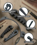 Eyeglass Curvature Adjuster Kit For Comfortable Fit Frame Bender Temple Arm Shaper Nose Pad Adjuster No-Hassle DIY Glasses Repair Set With 3-in-1 Mini Screwdriver, showing tools with ergonomic grip and multiple jaw sizes on a wooden table.