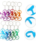 Everyday Carry Bottle Opener Keychain With Bicycle Pendant Multipurpose Lightweight Metal Lid Lifter For Bar And Car Keys Durable EDC Accessory Pack Of Ten in assorted colors