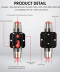 Beefy 60 Amp Circuit Breaker Switch With Waterproof Inline Fuse Holder For 12V To 48V DC Car Audio, Marine, RV, Boat, Truck, And Bus