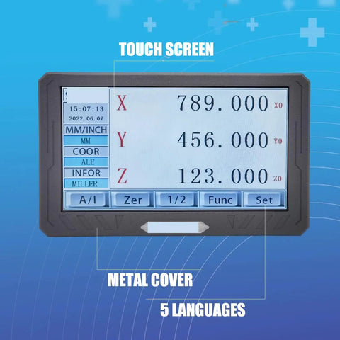 Top Notch 3 Axis LCD Touch Screen Digital Readout DRO Kit display with metal cover