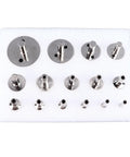Jiawu 15 Piece Universal Hole Saw Kit With Emery Drill Bits For Cutting Ceramic Tiles Glass And Hard Surfaces Effortlessly Made Simple, 15-piece set