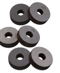 0.5, 1.5, and 2.0 mm steel knurling heads from the 7 Piece Knurling Tool Set With 0.5mm 1.0mm 1.5mm And 2mm Pitch for metal lathes