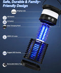 Solar Powered 3 In 1 Mosquito Zapper With Flickering Flame And RGB Light Totally Cordless Waterproof Bug Repellent