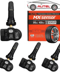 2in1 MX Sensor Dual Frequency Tire Pressure Sensor 315MHz 433MHz For TPMS Replacement With Original ID Cloning Easy Direct Swap No Relearn Snap In Works With MaxiTPMS Tools, black snap-in valve