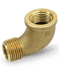 1-inch brass street elbow, 90-degree pipe fitting with male and female NPT threads