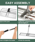 Assembly of Lawn Leveling Rake With 76 Inch Handle, Stainless Steel Ground Leveler for Spreading Sand Soil Seed Gravel