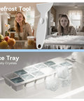 Defrost Tool and Ice Tray with Frost in Upright Freezer, perfect for No Fuss And Slick Effortless Setup 30 Cubic Foot Upright Freezer.