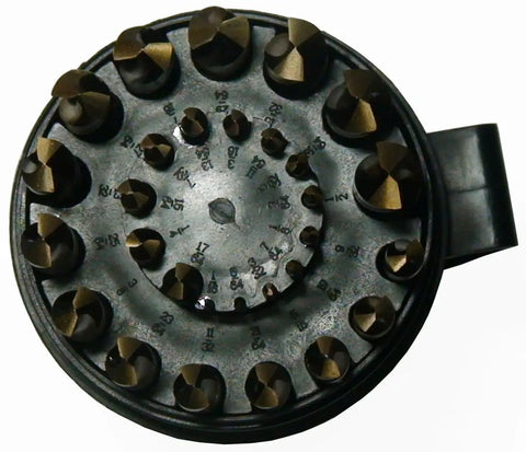 29 Piece M42 Cobalt Drill Bit Set In Round Case For Tough Metals, Sizes 1/16 To 1/2 Inch In 1/64 Inch Increments, Gold Oxide Finish For Lubrication And Wear Resistance, Round Shanks, D ACO Series, Great For Stainless Steel Inconel And Titanium