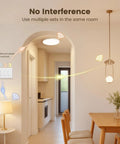 Wireless Light Switch And Receiver Kit for Decorator Rocker Wall Plate in a dining room controlling ceiling and pendant lights.