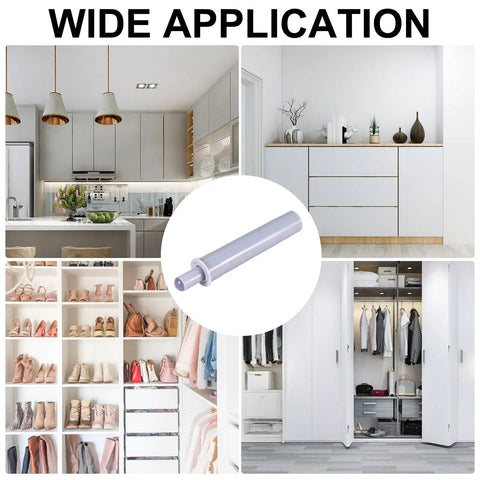 Set of Heavy Duty Gray Soft Close Cabinet Door Buffers And Drawer Stoppers in modern kitchen and closet environments.