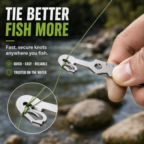 6-In-1 Stainless Steel Fishing Tool Hook Remover With Quick Hook Extraction, Knot Tying, Lead Rolling And Line Handling, Pro-Grade All-In-One Gear For Safe Hands-Free Catch And Release. Hand tying fishing line knot