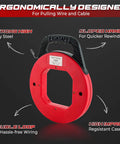 NATGAI 100FT Fish Tape Hand Wire Puller with ergonomic design, alloy steel construction for wire pulling and routing tasks.