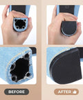 4 Pack Boot Heel Patches And Sole Repair Caps Non Slip Rubber Heel Caps For Boots And High Heels Square Soles Tread Pads 2.44 X 2.44 Inches Black Nude Grip And Stability Boost before and after installation