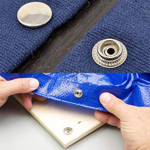 Boat Cover Snap Kit Marine Grade Canvas Snaps And Fasteners With Two Setting Tools 60 Pieces Silver Color For Do It Yourself Sewing