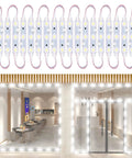 Lit 100 Ft White LED Window Light Strands For Storefront Advertising Waterproof 12V 5050 Modules With Remote Dimmer 10 Pack Kit