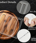 6 In 1 Charcuterie Board Handle Template Clear Acrylic Routing Jig No Sweat Woodworking Guide for Hype Serving Trays and Cutting Boards, showing arc shape on a wooden tray.
