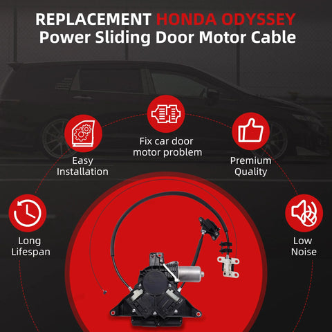 Passenger Side Sliding Door Motor And Cable Repair Kit For Odyssey 2011 Through 2017 3.5L V6 Gas, includes motor and cable