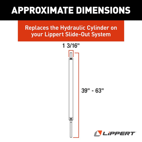 Replacement Hydraulic Cylinder For RV Slide Outs 24 Inch Stroke One And One Half Inch Bore Aluminum Heavy Duty Build diagram