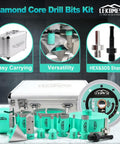 Pro Grade Tile Hole Saw Kit with diamond drill bits for porcelain ceramic marble stone, includes carry case and accessories