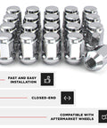 Bulge Acorn Lug Nuts M12x1.50 Solid Piece No Cap Easy Install Durable Carbon Steel Chrome Finish For Select Aftermarket And Factory Wheels 20 Pack Built For Easy Install And Long Lasting Performance.