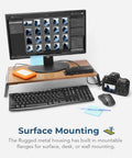 Computer setup featuring 4 Port USB 3.2 Gen 1 Industrial Hub in Rugged Metal Case with Screw Lock Cable Option connected to devices