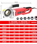 Badass 2300W Electric Pipe Threader Portable Plumbing Workhorse High Torque with six dies for various pipe sizes.