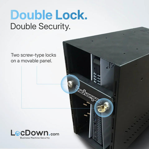 Rock Solid Gaming Console Security Enclosure And Tower Computer Lock Box With Heavy Duty Steel Anti Theft Cabinet keyed double lock design