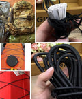 Heavy Duty One Quarter Inch By Twenty Five Feet Elastic Bungee Cord for Kayaks with UV resistant polyester sheath shown securing gear