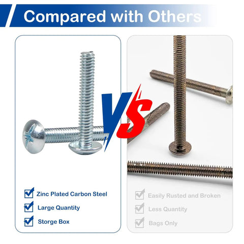 Comparison of 50 Pack 8-32 x 1-1/4 Inch Cabinet Door And Drawer Screws With Phillips Or Slotted Heads Blue Zinc Plated vs others