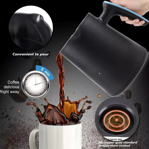Turkish Arabic Greek Coffee Pot Maker Electric Machine 110V US Plug 1 To 4 Cup Brew BPA Free, pouring coffee into cup