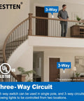 Home interior with two people discussing the Three Way Decorator Light Switch White Finish 15 Amp 120 277 Volt Single Pole Or Three Way Rocker Paddle Wall Switch Easy Install On Off Interrupter UL Listed Certified.