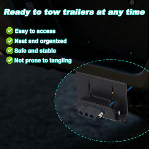 Vehicle Side Wire Harness Mounting Bracket Kit For 4 Pin Trailer Plug And 4-Way Flat Connector with highlighted features