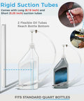 Lower Unit Gear Oil Pump For Standard Quart Bottle With 8cc Manual Fluid Pump And 3 Swivel Adapters, 28mm Bottle Opening