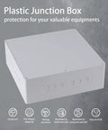 Heavy Duty 12 by 12 by 4 Inch PVC Junction Box With Pre Molded Three Quarter Inch and One Inch Knockouts Waterproof Outdoor Electrical Enclosure