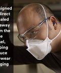 Man wearing Aura Particulate Respirator 9210 Plus N95 Disposable Mask Pack Of 20 For Dust And Smoke Keeps Eyewear From Fogging