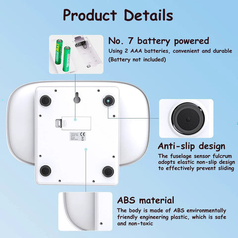 Back of Portable Pet Scale With Tray LCD Digital Weighing Scale Up To 33 Lbs For Small Pets showing battery compartment and anti-slip design.