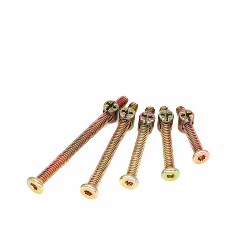 50 Piece 1/4-20 Crib Hardware Replacement Kit With Zinc Plated Hex Socket Cap Screws and Barrel Nuts, different bolt sizes