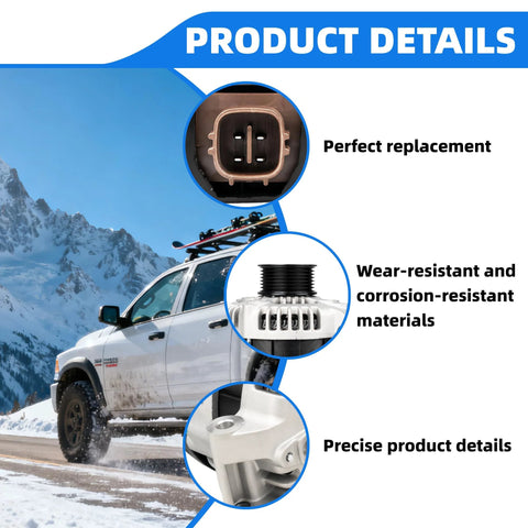 Product details of Alternator Replacement For Honda Element Accord TSX And Acura CSX 2003 Through 2009 Direct Fit CSC29 1042103290 13980 Compatible Automotive Replacement Alternator For Reliable Battery Charging And Electrical Power, showcasing connector, pulley, and construction materials