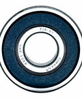 2 Pack 6201 2RS Deep Groove Ball Bearings 12x32x10mm with double rubber seals visible on black background
