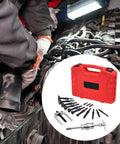 Hardened Steel Blind Inner Bearing Puller 16 Pc Kit Sliding Hammer Screw Adapters For Parts Heavy Duty Handles Jobs Like A Pro Grab Badass Extraction Set Remove Bearings Fast No Damage Keep Rides Rolling Smooth When You Hit Tight Spots During Work in red case