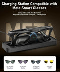 Charging Dock For Meta Smart Glasses Gen 1 And Gen 2 Fast Charger Station With LED Indicator for Ray-Ban and Oakley models.