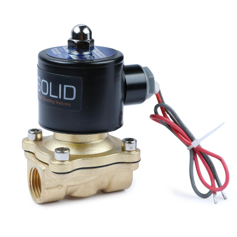 Half Inch Brass Electric Solenoid Valve 24 VAC Normally Closed For Air Water Non Potable NBR Seal Corrosion Resistant Weldable