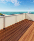 3x10 Balcony Privacy Screen For Deck And Patio Outdoor Mesh Fence Cover With Zip Ties UV Protected Beige Privacy Shield installed
