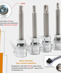 Top Shelf 4 Pack Clutch Head Bit Socket Set showing sizes 1/4 to 5/16 inch for 3/8 inch square drive, designed for GM cars.