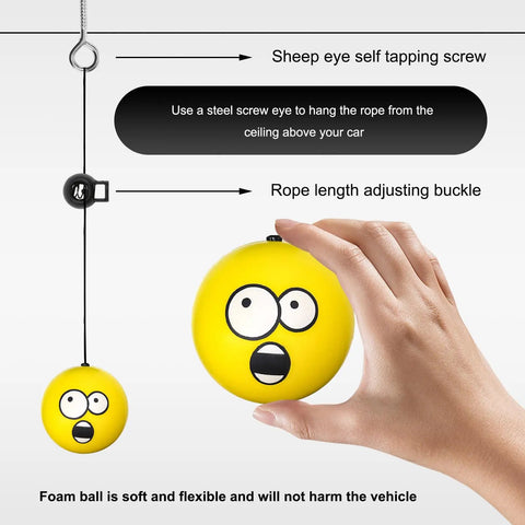 Double Garage Parking Aids With Retractable Ball Stopper featuring yellow car stopper ball, adjustable rope, and hanging screw