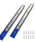 24 Inch Soft Close Drawer Slides For Heavy Duty Full Extension Ball Bearing Side Mount 100 Lb Capacity 10 pairs with screws visible